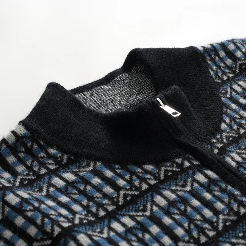 100% Cashmere, Cashmere crew-neck sweater — Grey, 14–15.5µm, Cashmere Garment / Men — detail view 6