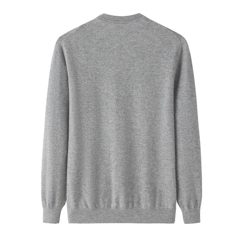 100% Cashmere, Cashmere crew-neck sweater — Red, 14–15.5µm, Cashmere Garment / Men — detail view 2