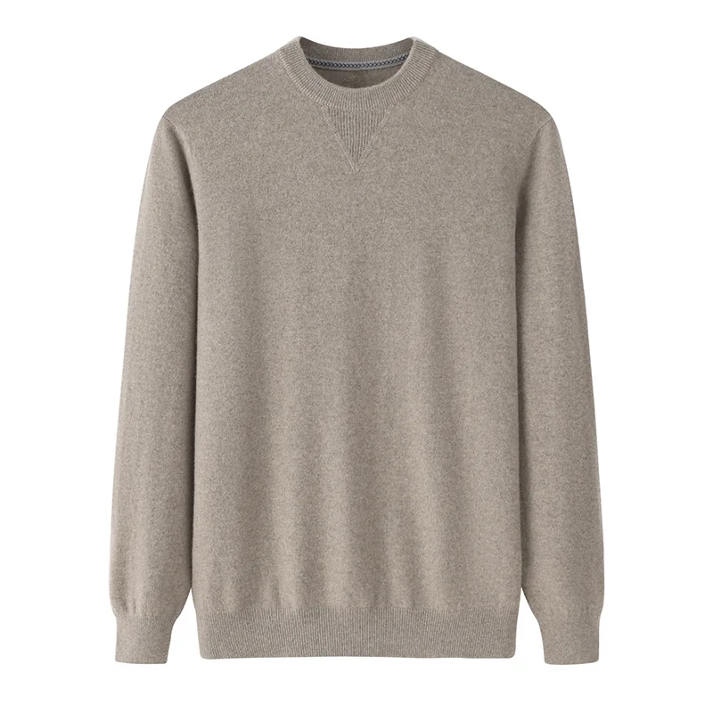 100% Cashmere, Cashmere crew-neck sweater — Red, 14–15.5µm, Cashmere Garment / Men — detail view 4