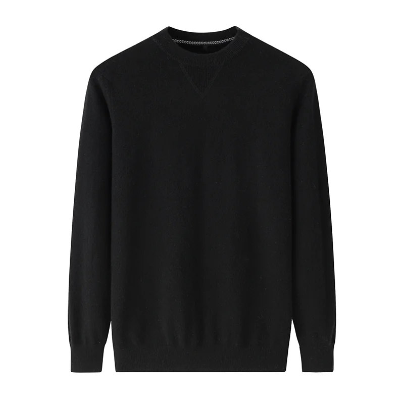 100% Cashmere, Cashmere crew-neck sweater — Red, 14–15.5µm, Cashmere Garment / Men — detail view 5