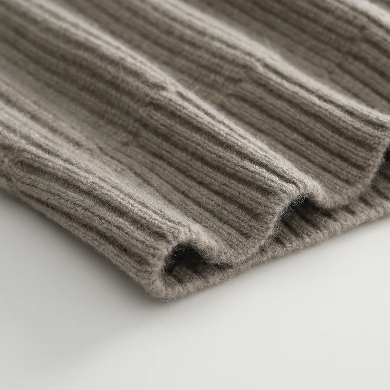 100% Cashmere, Cashmere crew-neck sweater — Green, 14–15.5µm, Cashmere Garment / Men — detail view 6