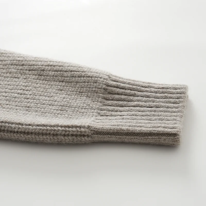100% Cashmere, Cashmere crew-neck sweater — Green, 14–15.5µm, Cashmere Garment / Men — detail view 7