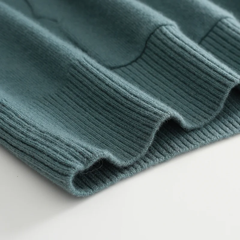 100% Cashmere, Cashmere hooded cardigan — Grey, 14–15.5µm, Cashmere Garment / Men — detail view 4