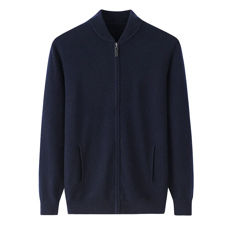 Cashmere zip-neck sweater — Camel Half-zip