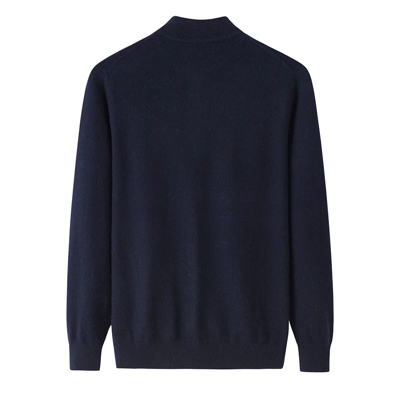 100% Cashmere, Cashmere zip-neck sweater — Camel Half-zip, 14–15.5µm, Cashmere Garment / Men — detail view 2