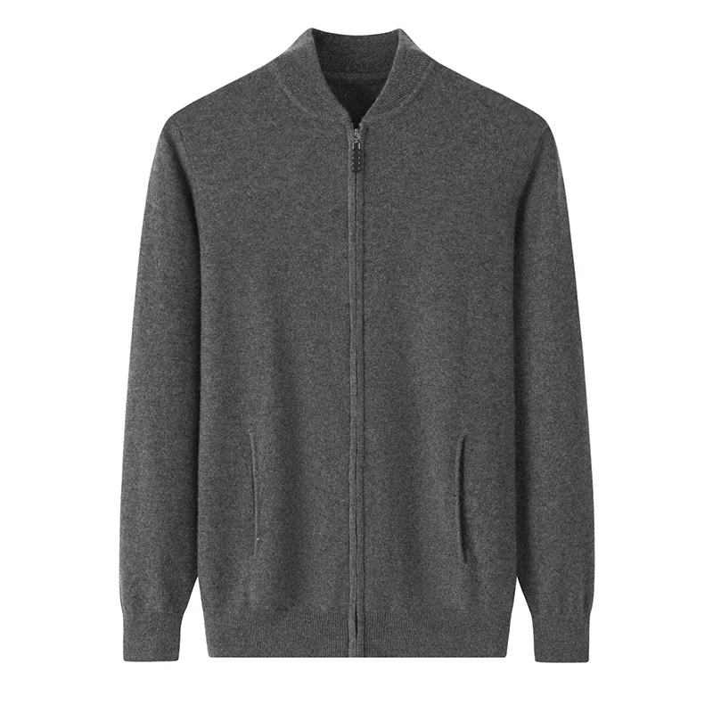 100% Cashmere, Cashmere zip-neck sweater — Camel Half-zip, 14–15.5µm, Cashmere Garment / Men — detail view 4