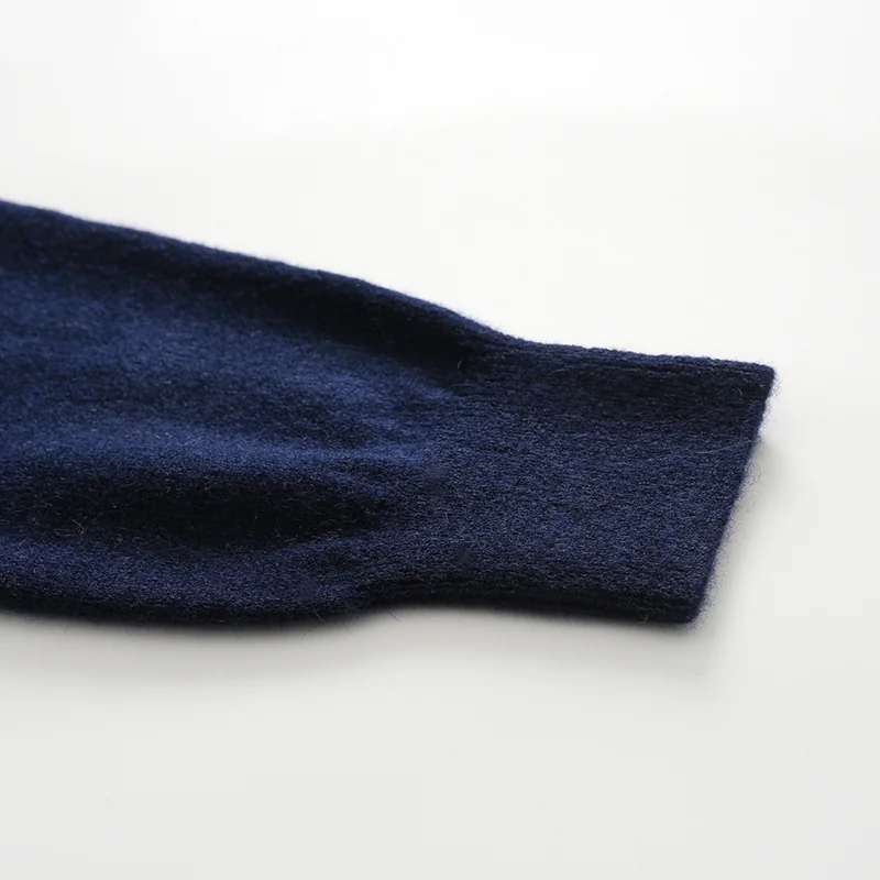 100% Cashmere, Cashmere zip-neck sweater — Camel Half-zip, 14–15.5µm, Cashmere Garment / Men — detail view 6