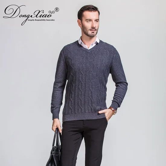 Wholesale V Neck Long Sleeve Winter Casual Sweater Men