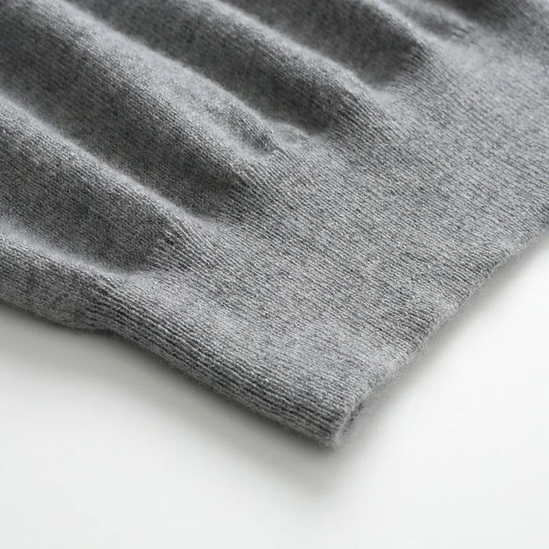 100% Cashmere, Cashmere zip-neck sweater — Navy Half-zip, 14–15.5µm, Cashmere Garment / Men — detail view 5