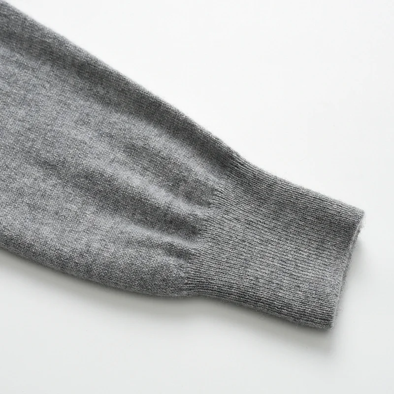 100% Cashmere, Cashmere zip-neck sweater — Navy Half-zip, 14–15.5µm, Cashmere Garment / Men — detail view 6