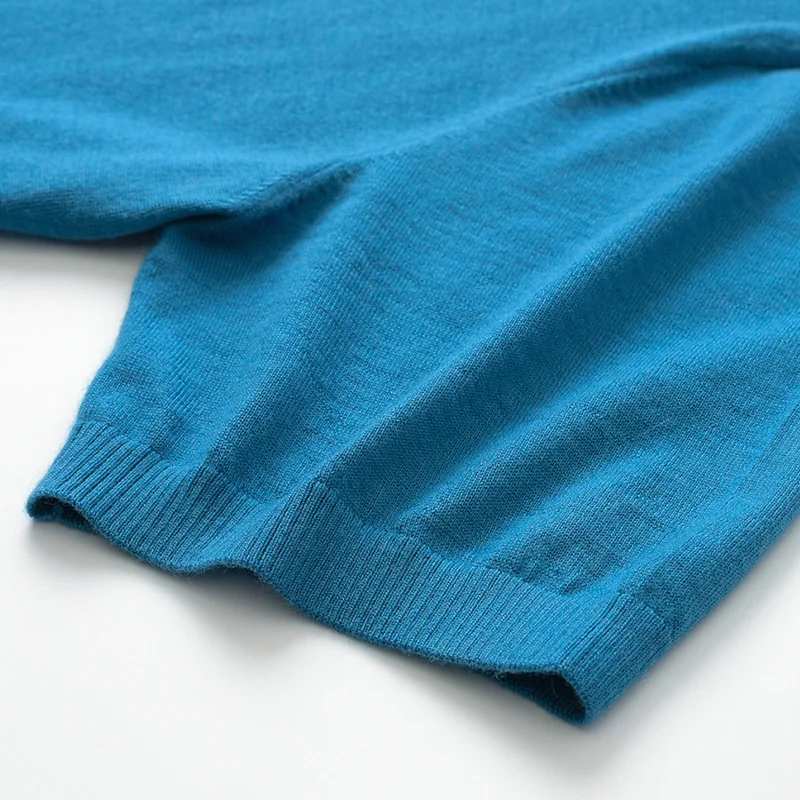 100% Cashmere, Cashmere short-sleeve knit — Grey Short sleeve, 14–15.5µm, Cashmere Garment / Men — detail view 6