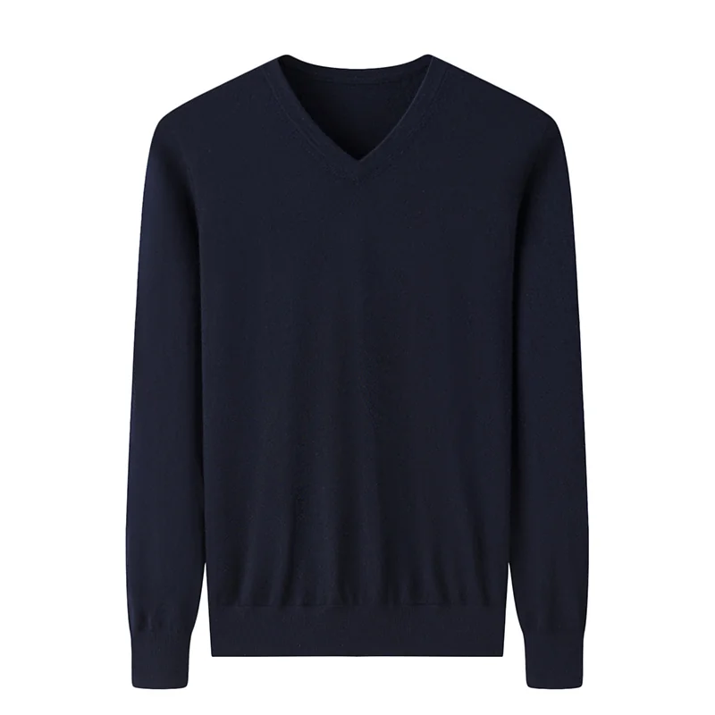100% Cashmere, Cashmere V-neck sweater — Red, 14–15.5µm, Cashmere Garment / Men — detail view 4