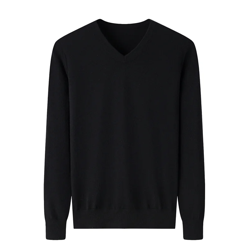 100% Cashmere, Cashmere V-neck sweater — Red, 14–15.5µm, Cashmere Garment / Men — detail view 5