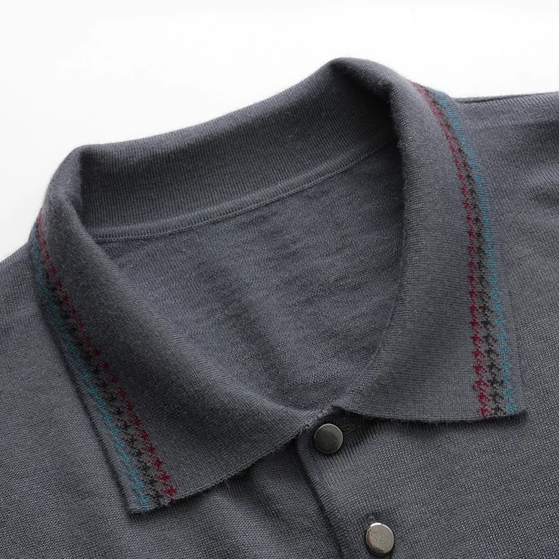 100% Cashmere, Cashmere crew-neck sweater — Navy, 14–15.5µm, Cashmere Garment / Men — detail view 7