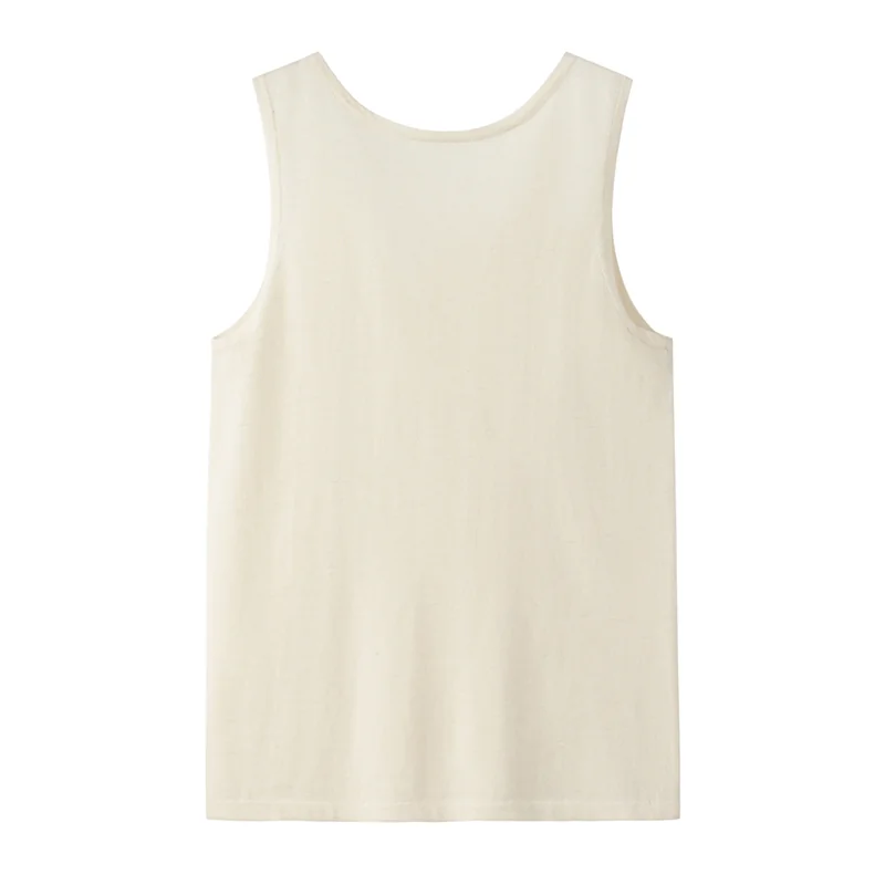 100% Cashmere, Cashmere sleeveless vest — Grey, 14–15.5µm, Cashmere Garment / Men — detail view 2