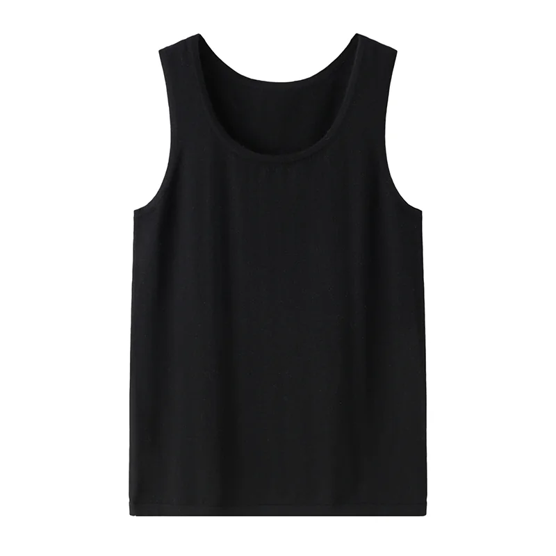 100% Cashmere, Cashmere sleeveless vest — Grey, 14–15.5µm, Cashmere Garment / Men — detail view 4