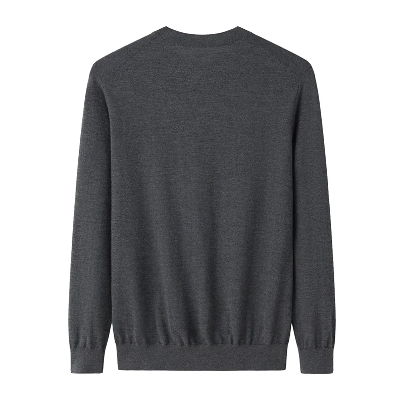 100% Cashmere, Cashmere crew-neck sweater — Red, 14–15.5µm, Cashmere Garment / Men — detail view 2