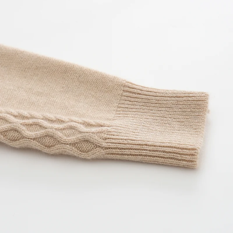 100% Cashmere, Cashmere crew-neck sweater — Navy, 14–15.5µm, Cashmere Garment / Men — detail view 5