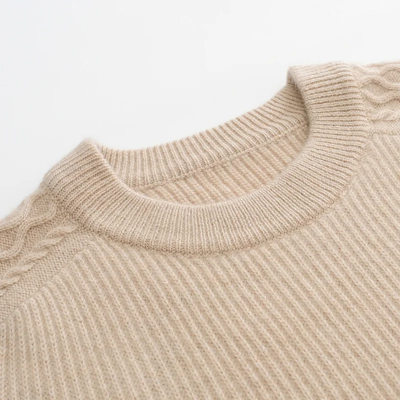 100% Cashmere, Cashmere crew-neck sweater — Navy, 14–15.5µm, Cashmere Garment / Men — detail view 6