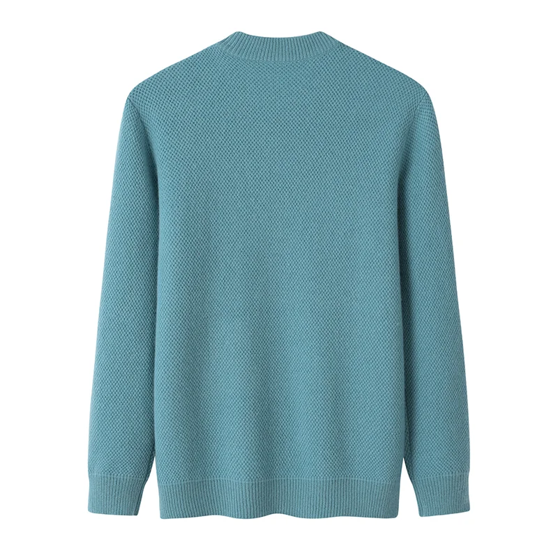 100% Cashmere, Cashmere crew-neck sweater — Beige, 14–15.5µm, Cashmere Garment / Men — detail view 2