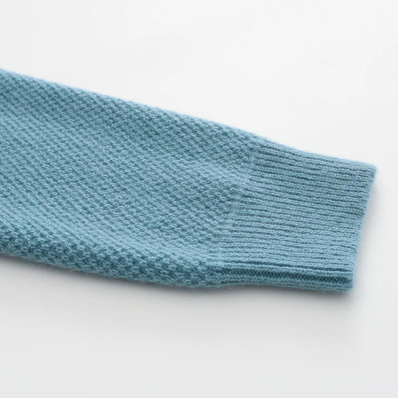 100% Cashmere, Cashmere crew-neck sweater — Beige, 14–15.5µm, Cashmere Garment / Men — detail view 5