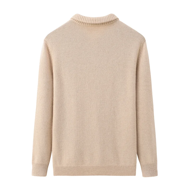 100% Cashmere, Cashmere crew-neck sweater — Navy, 14–15.5µm, Cashmere Garment / Men — detail view 2