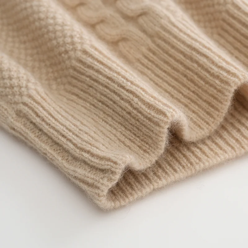 100% Cashmere, Cashmere crew-neck sweater — Navy, 14–15.5µm, Cashmere Garment / Men — detail view 4