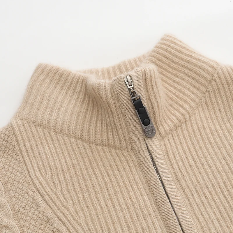 100% Cashmere, Cashmere crew-neck sweater — Navy, 14–15.5µm, Cashmere Garment / Men — detail view 6