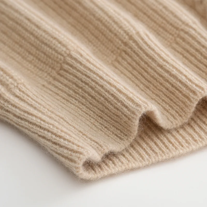 100% Cashmere, Cashmere crew-neck sweater — Black, 14–15.5µm, Cashmere Garment / Men — detail view 4