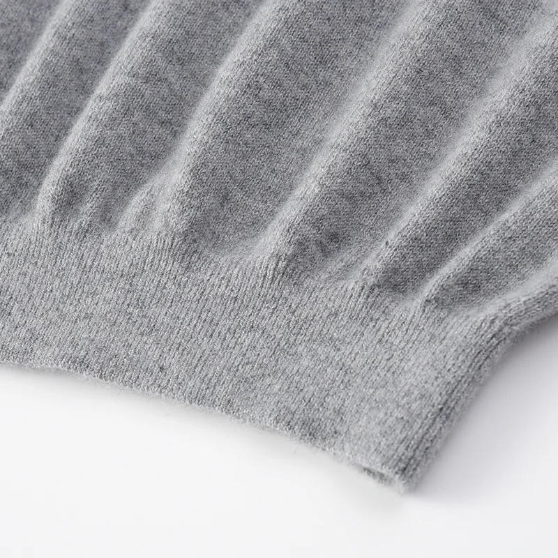 100% Cashmere, Cashmere short-sleeve knit — White Short sleeve, 14–15.5µm, Cashmere Garment / Men — detail view 6