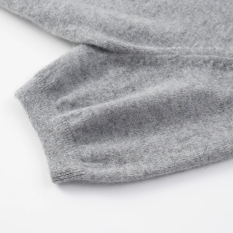 100% Cashmere, Cashmere short-sleeve knit — White Short sleeve, 14–15.5µm, Cashmere Garment / Men — detail view 7