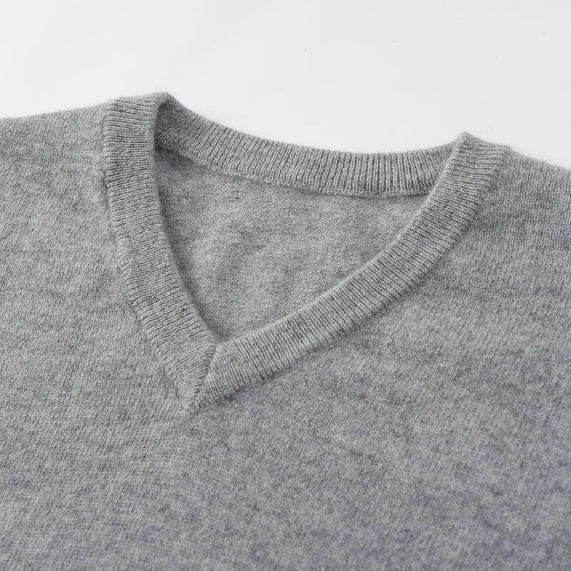 100% Cashmere, Cashmere short-sleeve knit — White Short sleeve, 14–15.5µm, Cashmere Garment / Men — detail view 8