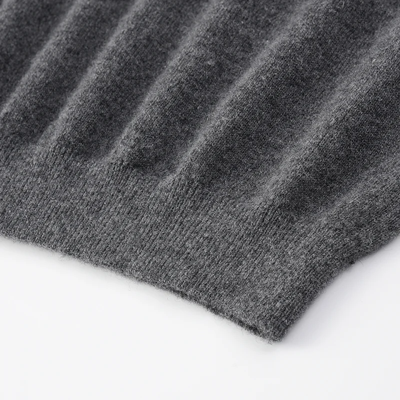 100% Cashmere, Cashmere short-sleeve knit — Grey Short sleeve, 14–15.5µm, Cashmere Garment / Men — detail view 8