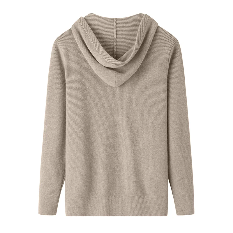 100% Cashmere, Cashmere crew-neck sweater — Grey, 14–15.5µm, Cashmere Garment / Men — detail view 2