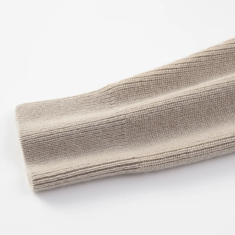100% Cashmere, Cashmere crew-neck sweater — Grey, 14–15.5µm, Cashmere Garment / Men — detail view 6