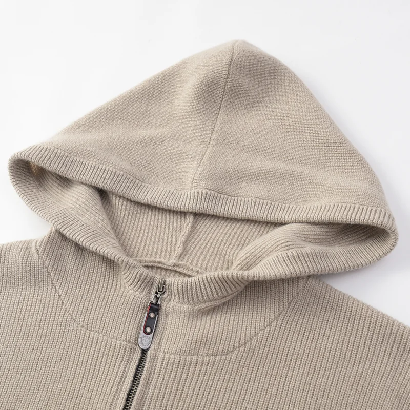 100% Cashmere, Cashmere crew-neck sweater — Grey, 14–15.5µm, Cashmere Garment / Men — detail view 7