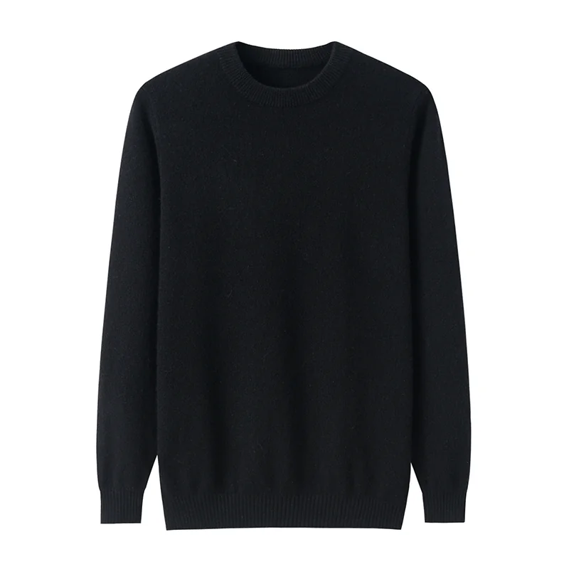 100% Cashmere, Cashmere crew-neck sweater — Grey, 14–15.5µm, Cashmere Garment / Men — detail view 7