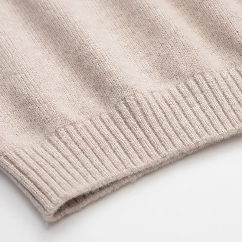 100% Cashmere, Cashmere crew-neck sweater — Grey, 14–15.5µm, Cashmere Garment / Men — detail view 8