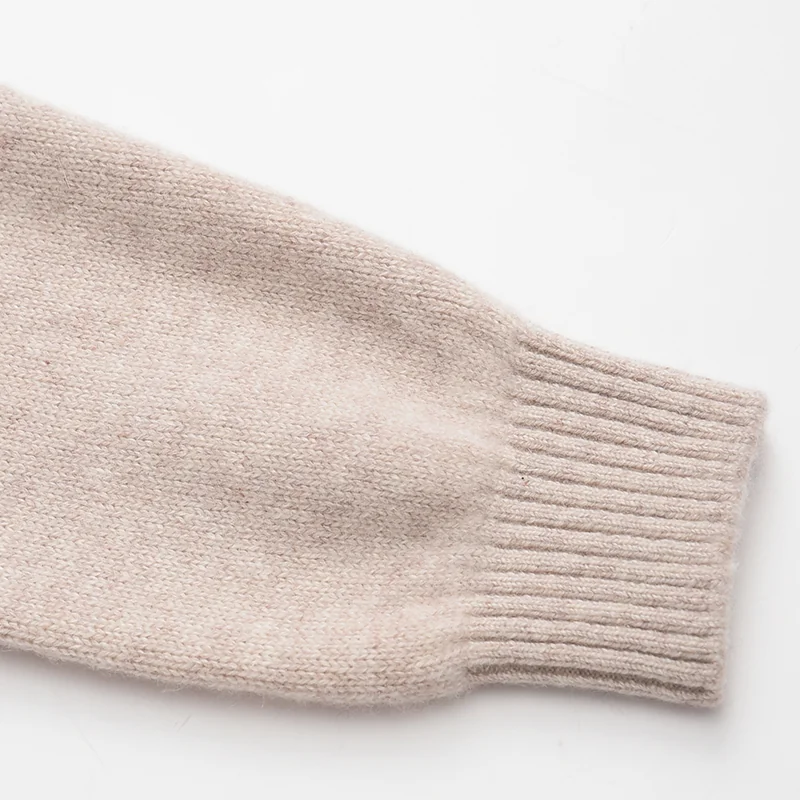 100% Cashmere, Cashmere crew-neck sweater — Grey, 14–15.5µm, Cashmere Garment / Men — detail view 9