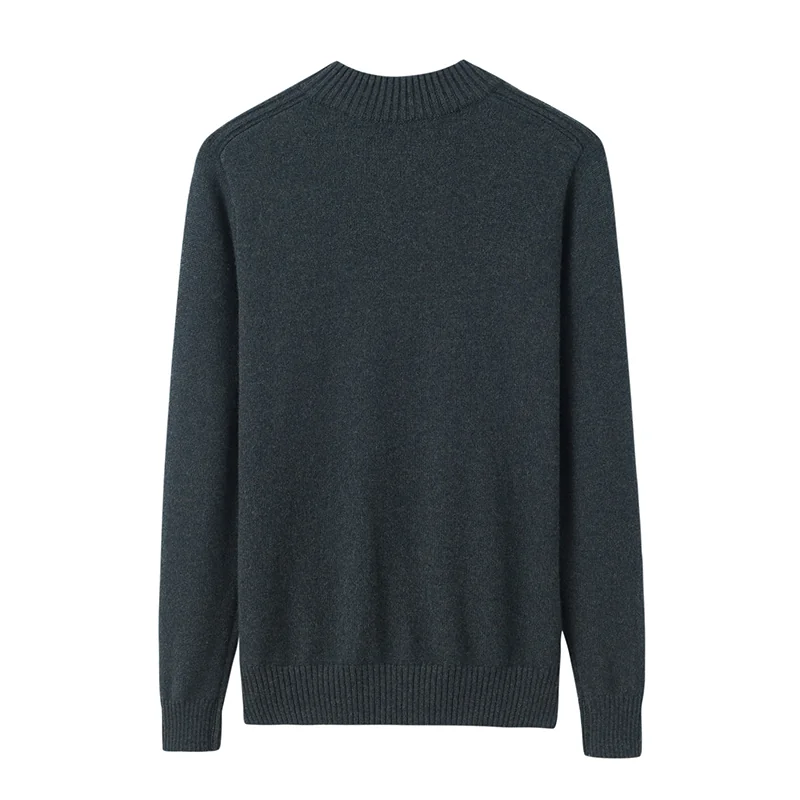 100% Cashmere, Cashmere crew-neck sweater — Navy, 14–15.5µm, Cashmere Garment / Men — detail view 3