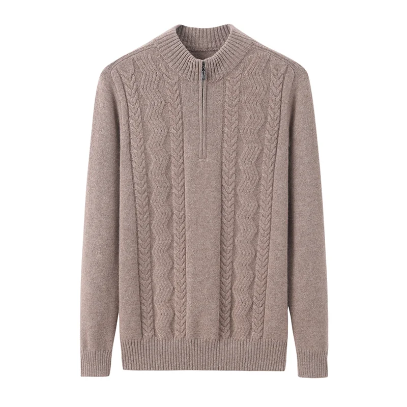 100% Cashmere, Cashmere crew-neck sweater — Navy, 14–15.5µm, Cashmere Garment / Men — detail view 5