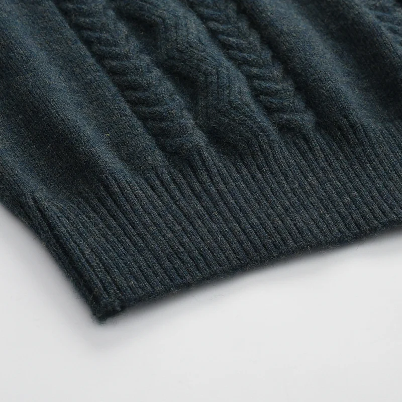 100% Cashmere, Cashmere crew-neck sweater — Navy, 14–15.5µm, Cashmere Garment / Men — detail view 6