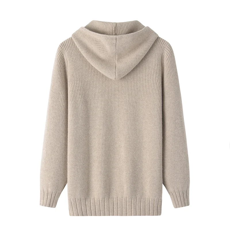 100% Cashmere, Cashmere crew-neck sweater — Grey, 14–15.5µm, Cashmere Garment / Men — detail view 2