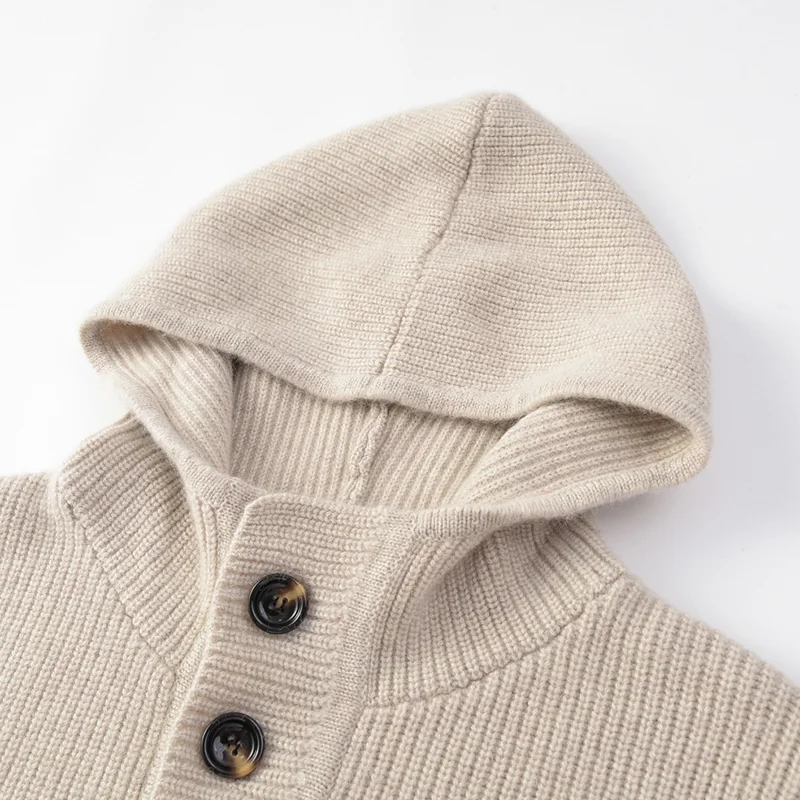 100% Cashmere, Cashmere crew-neck sweater — Grey, 14–15.5µm, Cashmere Garment / Men — detail view 7