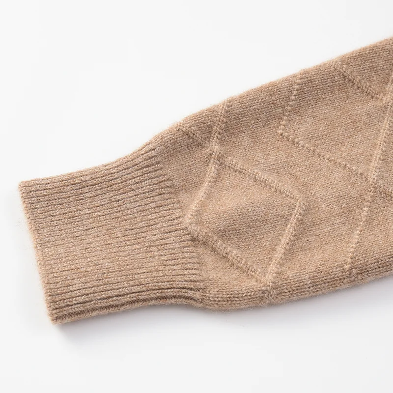 100% Cashmere, Cashmere crew-neck sweater — Grey, 14–15.5µm, Cashmere Garment / Men — detail view 7