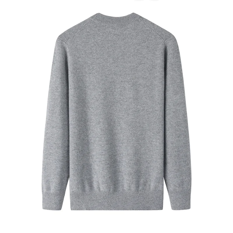 100% Cashmere, Cashmere crew-neck sweater — Camel Cable, 14–15.5µm, Cashmere Garment / Men — detail view 2