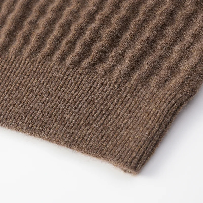 100% Cashmere, Cashmere crew-neck sweater — Grey, 14–15.5µm, Cashmere Garment / Men — detail view 5