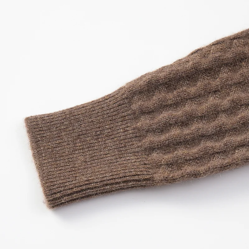 100% Cashmere, Cashmere crew-neck sweater — Grey, 14–15.5µm, Cashmere Garment / Men — detail view 6
