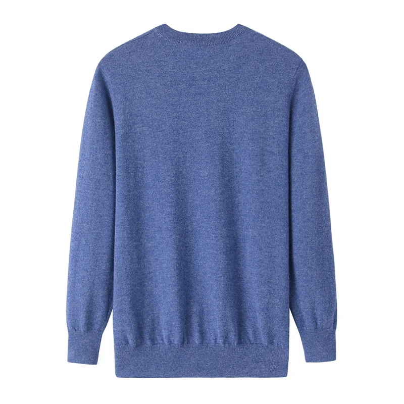 100% Cashmere, Cashmere crew-neck sweater — Grey, 14–15.5µm, Cashmere Garment / Men — detail view 2