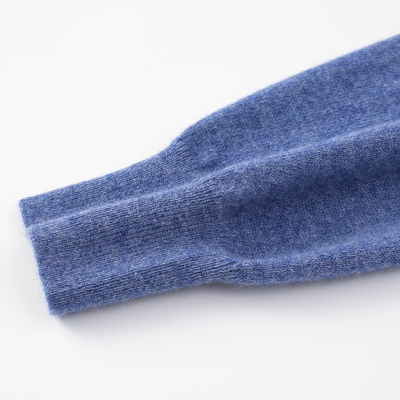 100% Cashmere, Cashmere crew-neck sweater — Grey, 14–15.5µm, Cashmere Garment / Men — detail view 6